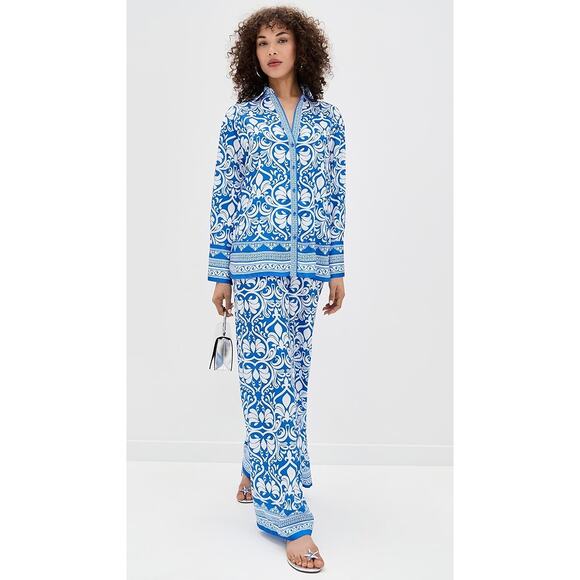 New ALICE + OLIVIA Kiva Oversized Pajama Button-Up Shirt Large - Picture 5 of 14